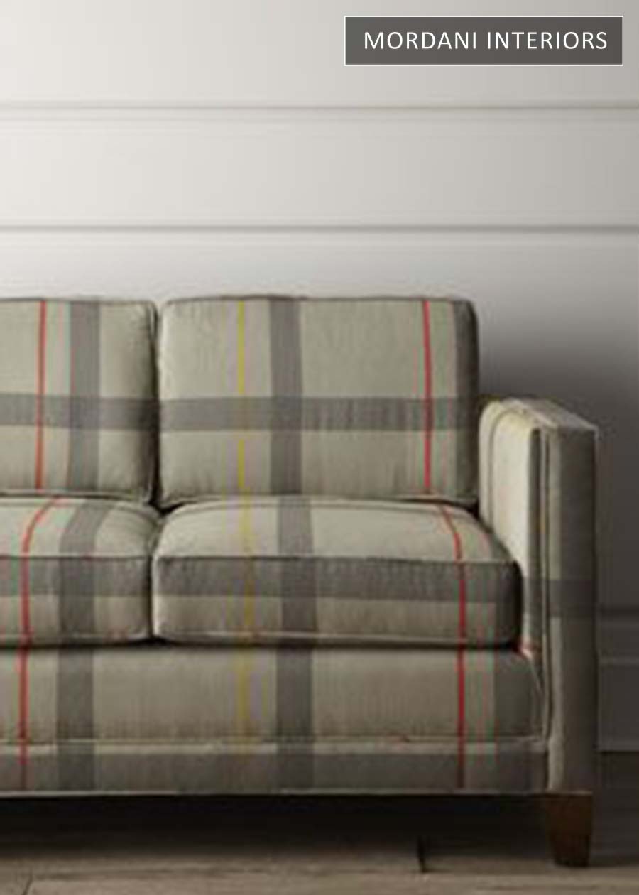 Beige Checked Printed Upholstery